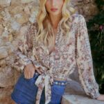 Printed and semi-transparent blouse MOLLY BRACKEN SS25