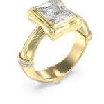 STEEL BAMBOO Δαχτυλίδι Χρυσό Με Πέτρα GUESS SS25