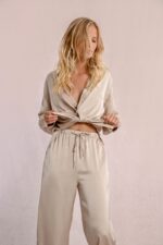 Rhinestone satin pants MOLLY BRACKEN SS25 - Image 4