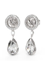 STEEL 4G LIGHT Σκουλαρίκια Ασημένια Με Κρεμαστό Δάκρυ Με Πέτρες GUESS SS25