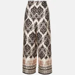 Εμπριμέ παντελόνι με σατέν όψη LYNNE SS25