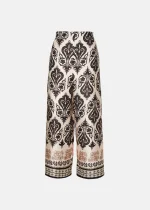 Εμπριμέ παντελόνι με σατέν όψη LYNNE SS25