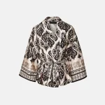 Ζακέτα εμπριμέ με σατέν όψη LYNNE SS25