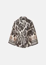 Ζακέτα εμπριμέ με σατέν όψη LYNNE SS25