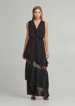 Maxi dress with ruffles and lace LYNNE SS25