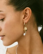 Beach Pearls Hoops Offwhite Gold EDBLAD SS25 - Image 2