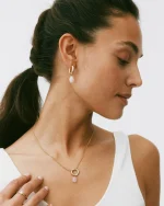 Beach Crystal Necklace Pink Gold EDBLAD SS25 - Image 4