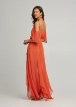Μάξι φόρεμα διαφάνεια με βολάν μανίκια LYNNE SS25 - Image 5