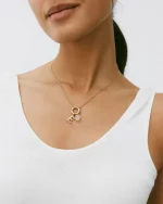 Beach Crystal Necklace Pink Gold EDBLAD SS25 - Image 5