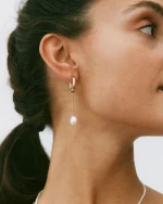 Beach Pearls Hoops Offwhite Gold EDBLAD SS25 - Image 5