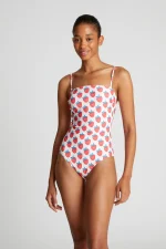 Strawberry Beach print straight neckline swimsuit COMPANIA FANTASTICA SS25