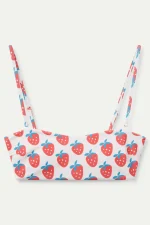Μπικίνι τοπ με στάμπα Strawberry Beach σε ίσια γραμμή COMPANIA FANTASTICA SS25 - Image 2