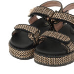 ΓΥΝΑΙΚΕΙΟ FLATFORMS Black Beige Raffia SEVEN SS25 - Image 2