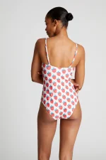 Strawberry Beach print straight neckline swimsuit COMPANIA FANTASTICA SS25 - Image 3