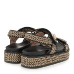 ΓΥΝΑΙΚΕΙΟ FLATFORMS Black Beige Raffia SEVEN SS25 - Image 3