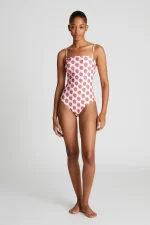 Strawberry Beach print straight neckline swimsuit COMPANIA FANTASTICA SS25 - Image 4