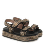 ΓΥΝΑΙΚΕΙΟ FLATFORMS Black Beige Raffia SEVEN SS25 - Image 4