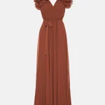 Μάξι φόρεμα με βολάν στους ώμους LYNNE FW25-26