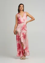 Μάξι εμπριμέ φόρεμα με βολάν LYNNE SS25 - Image 3