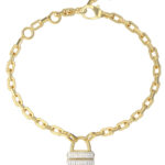STEEL MY SECRET Βραχιόλι Χρυσό Με Λουκέτο Με Πέτρες GUESS FW25-26