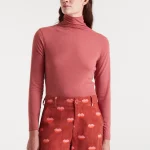 Terracotta high-neck T-shirt COMPANIA FANTASTICA FW25-26