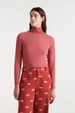 Terracotta high-neck T-shirt COMPANIA FANTASTICA FW25-26