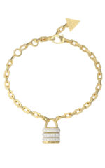 STEEL MY SECRET Βραχιόλι Χρυσό Με Λουκέτο Με Πέτρες GUESS FW25-26