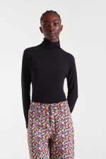 Black high-neck T-shirt COMPANIA FANTASTICA FW25-26