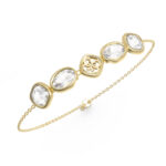 STEEL MAMOUNIA Βραχιόλι Χρυσό Με Πέτρες Και Λογότυπο GUESS FW25-26