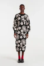 Tofu print jacquard midi dress COMPANIA FANTASTICA FW25-26