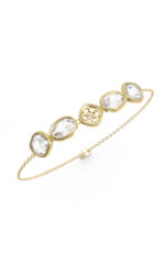 STEEL MAMOUNIA Gold Bracelet With Stones And Logo GUESS FW25-26
