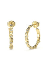 STEEL PANAREA Σκουλαρίκια Χρυσά Με Άσπρες Πέτρες GUESS FW25-26