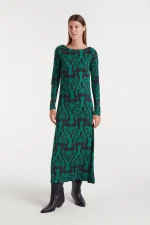 Μακρύ φόρεμα με μπαρόκ τύπωμα COMPANIA FANTASTICA FW25-26