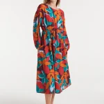 Lightweight crepe midi dress with Ponziana print COMPANIA FANTASTICA FW25-26