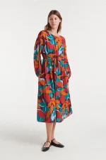 Ελαφρύ μίντι φόρεμα κρεπ με τύπωμα Ponziana COMPANIA FANTASTICA FW25-26