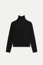 Black high-neck T-shirt COMPANIA FANTASTICA FW25-26 - Image 2