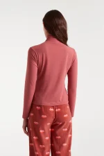 Terracotta high-neck T-shirt COMPANIA FANTASTICA FW25-26 - Image 3