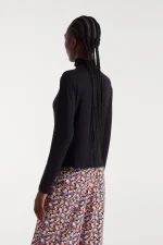 Black high-neck T-shirt COMPANIA FANTASTICA FW25-26 - Image 3