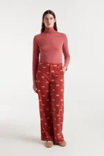 Terracotta high-neck T-shirt COMPANIA FANTASTICA FW25-26 - Image 5