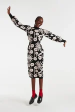 Tofu print jacquard midi dress COMPANIA FANTASTICA FW25-26 - Image 5