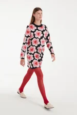 Κοντό πλεκτό φόρεμα ζακάρ με στάμπα SweetHeart COMPANIA FANTASTICA FW25-26 - Image 5
