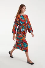 Ελαφρύ μίντι φόρεμα κρεπ με τύπωμα Ponziana COMPANIA FANTASTICA FW25-26 - Image 5