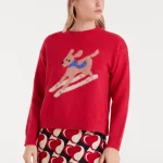 Ζακάρ πουλόβερ με στάμπα σκύλου σκι COMPANIA FANTASTICA FW25-26