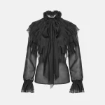 Shirt with ruffles and tie at the neck LYNNE FW25-26