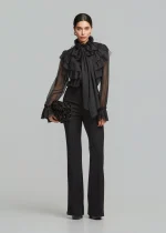 Shirt with ruffles and tie at the neck LYNNE FW25-26 - Image 2