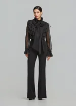 Shirt with ruffles and tie at the neck LYNNE FW25-26 - Image 4