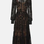 Μαύρο φόρεμα από δαντέλα με αντίθεση LYNNE FW25-26