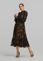 Black lace dress with contrast LYNNE FW25-26 - Image 2