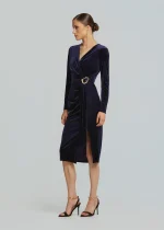 Μίντι εφαρμοστό φόρεμα με όψη βελούδου LYNNE FW25-26 - Image 3
