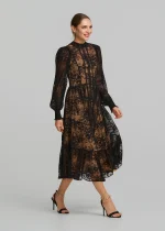 Black lace dress with contrast LYNNE FW25-26 - Image 3